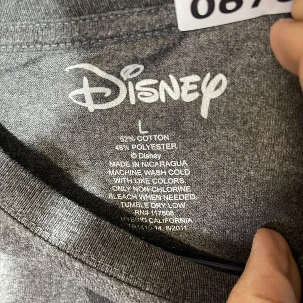 Disney Shirt Boys Large Gray Long Sleeve Crewneck Cotton Jersey Mickey Mouse